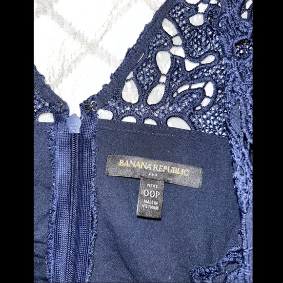 Banana republic navy blue lace style dress. - Picture 7 of 7